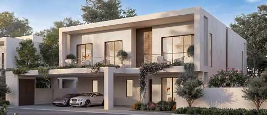 4 bedroom villa at Wadeem Gardens with planted terraces and a covered car port